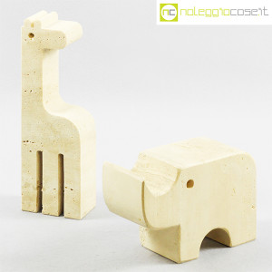 Elefante e giraffa in travertino (1)