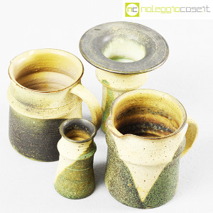 Ceramiche Franco Pozzi, set brocche e vasi decoro verde (4pz.), Ambrogio Pozzi (4)