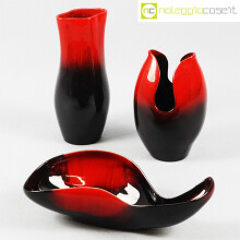 Ceramiche Pozzi set in nero e rosso