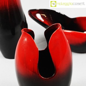 Ceramiche Franco Pozzi, set ceramiche in nero e rosso al selenio, Ambrogio Pozzi (7)