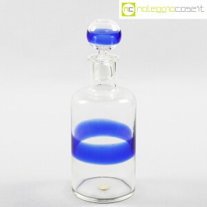 Venini, bottiglia in vetro con fascia blu, Fulvio Bianconi (1)