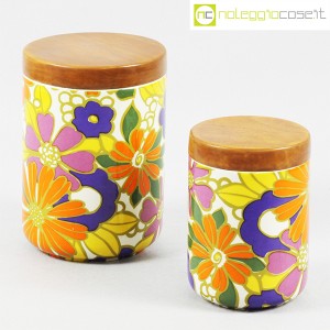 Ceramiche Franco Pozzi, set barattoli fiori colorati, Ambrogio Pozzi (1)