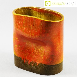 Tasca Ceramiche, vaso schiacciato arancione, Alessio Tasca (1)