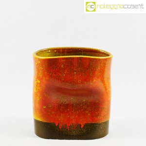 Tasca Ceramiche, vaso schiacciato arancione, Alessio Tasca (2)