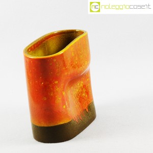 Tasca Ceramiche, vaso schiacciato arancione, Alessio Tasca (3)
