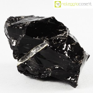 Minerali, blocco di ossidiana nera (1)